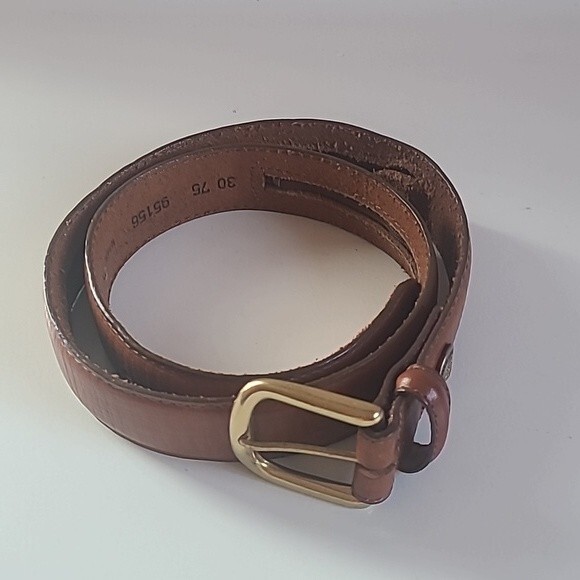 PATAGONIA Vintage leather belt with solid brass buckle Women's Size S - Picture 10 of 10